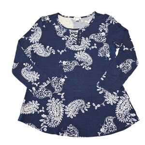 Westport Navy Blue Paisley Shirt Size S